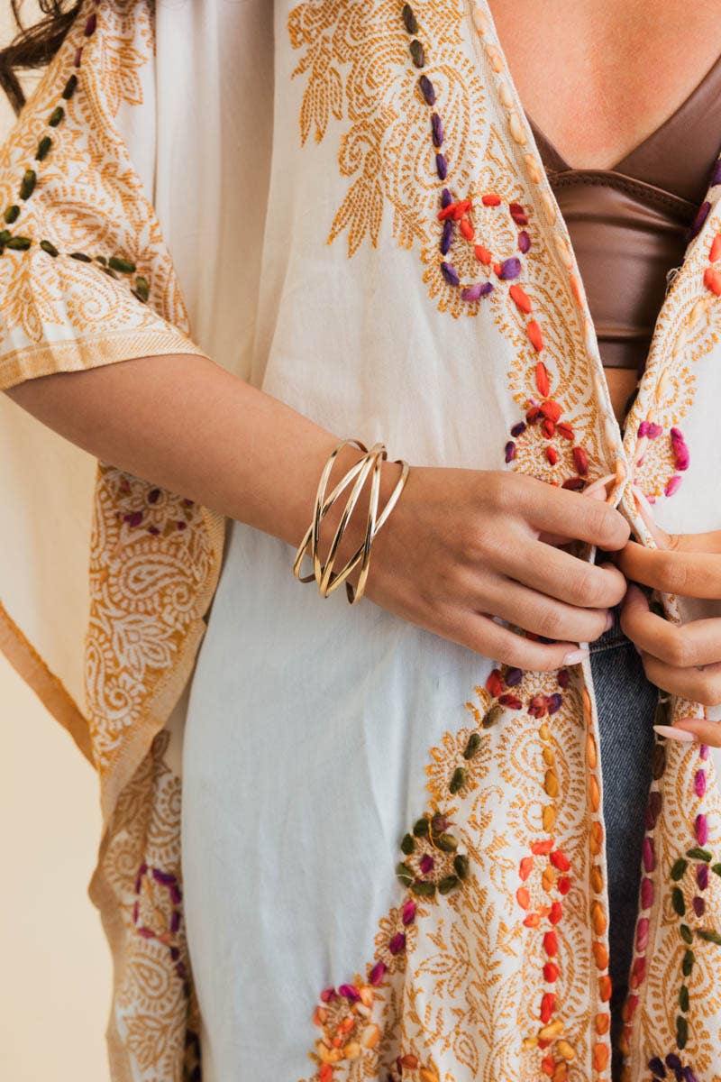 Retro Metallic Cuff Bracelet