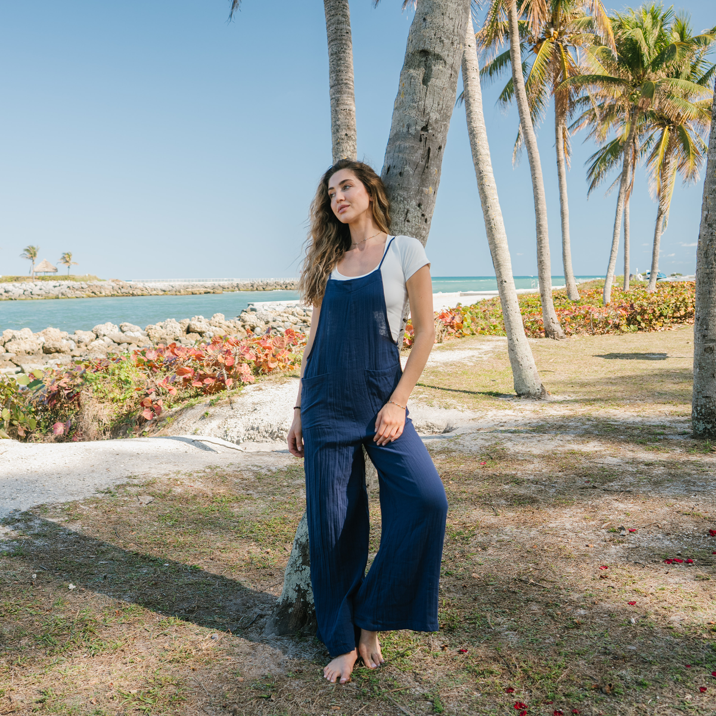 Oxford Cotton Nomad Jumpsuit with Adjustable Straps