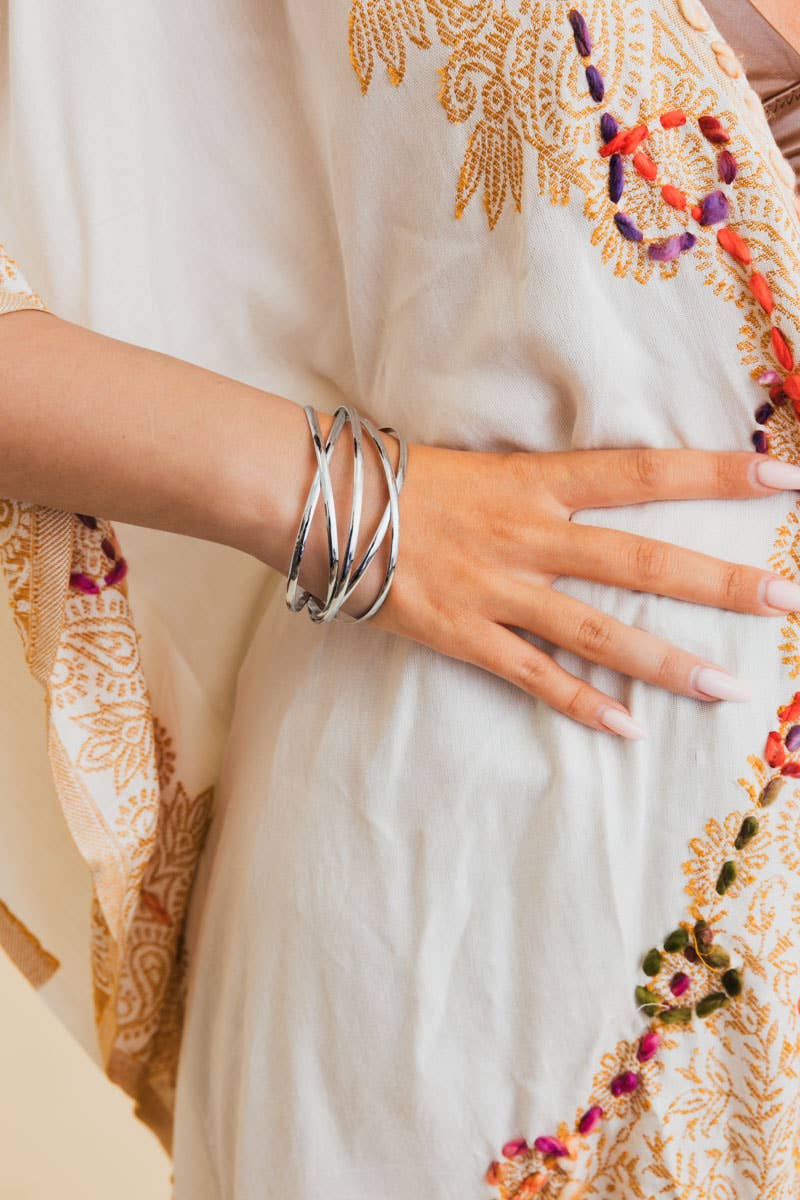 Retro Metallic Cuff Bracelet