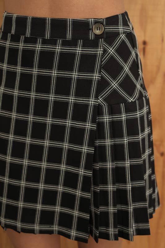 Brittany Checkered Pleated Skirt