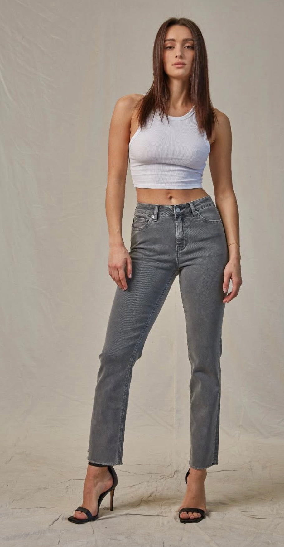 Mica Vintage Gray Straight Leg Jeans