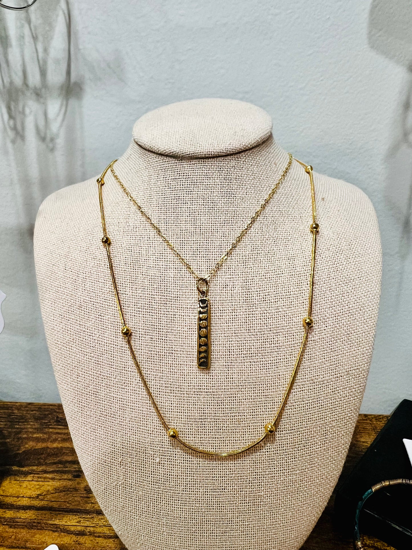 Moon Phase Necklace | Bronze