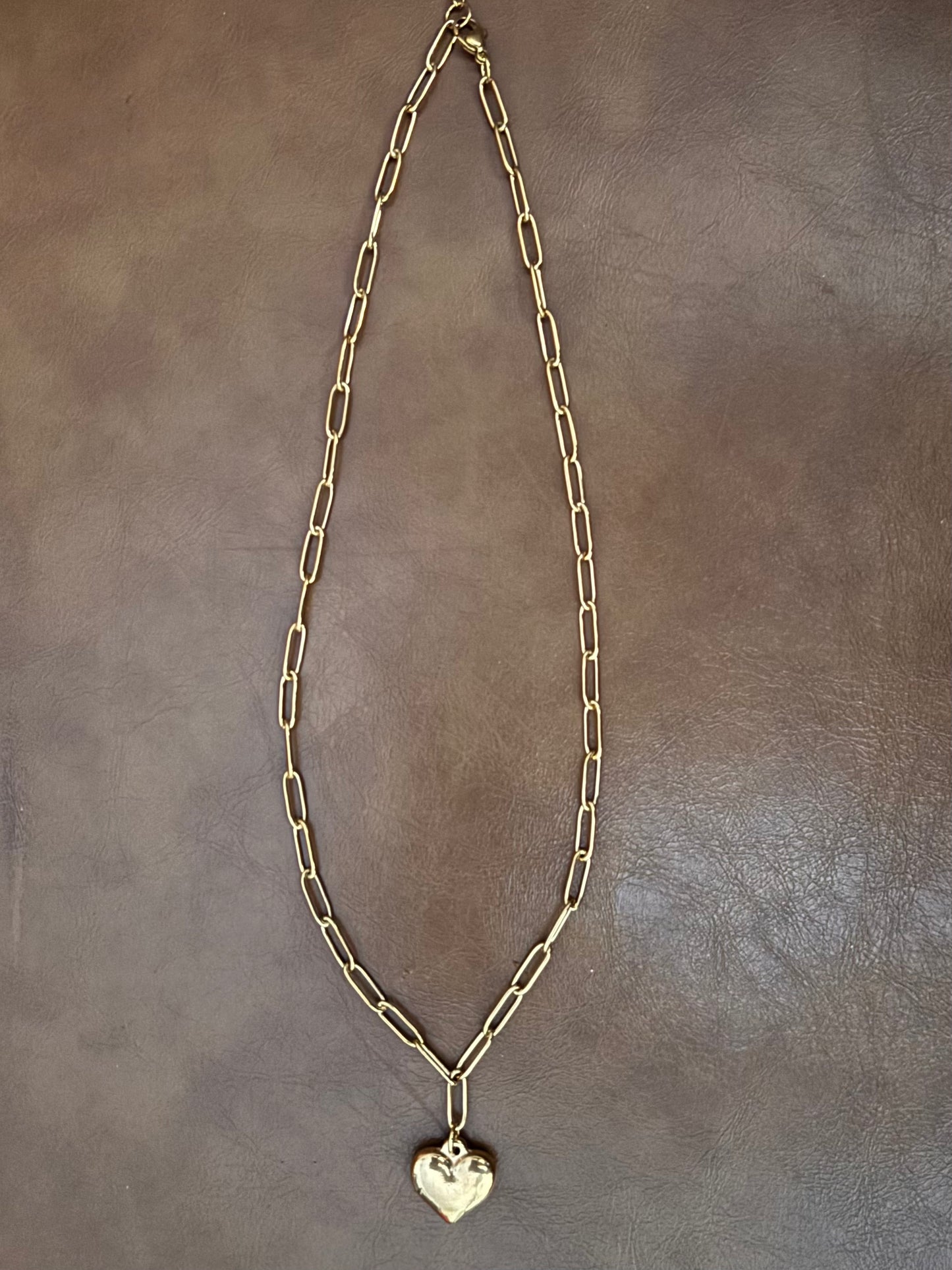 Gold Heart Link Necklace