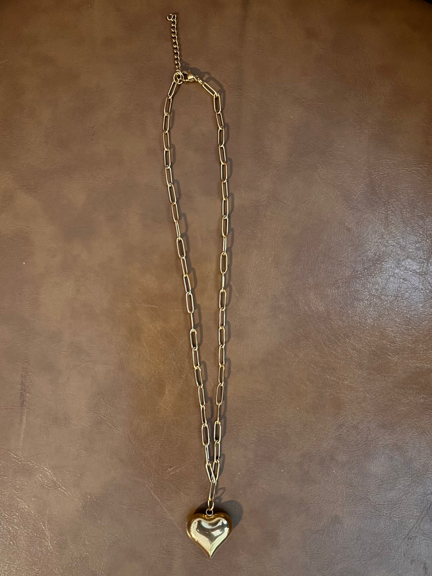 Gold Heart Link Necklace