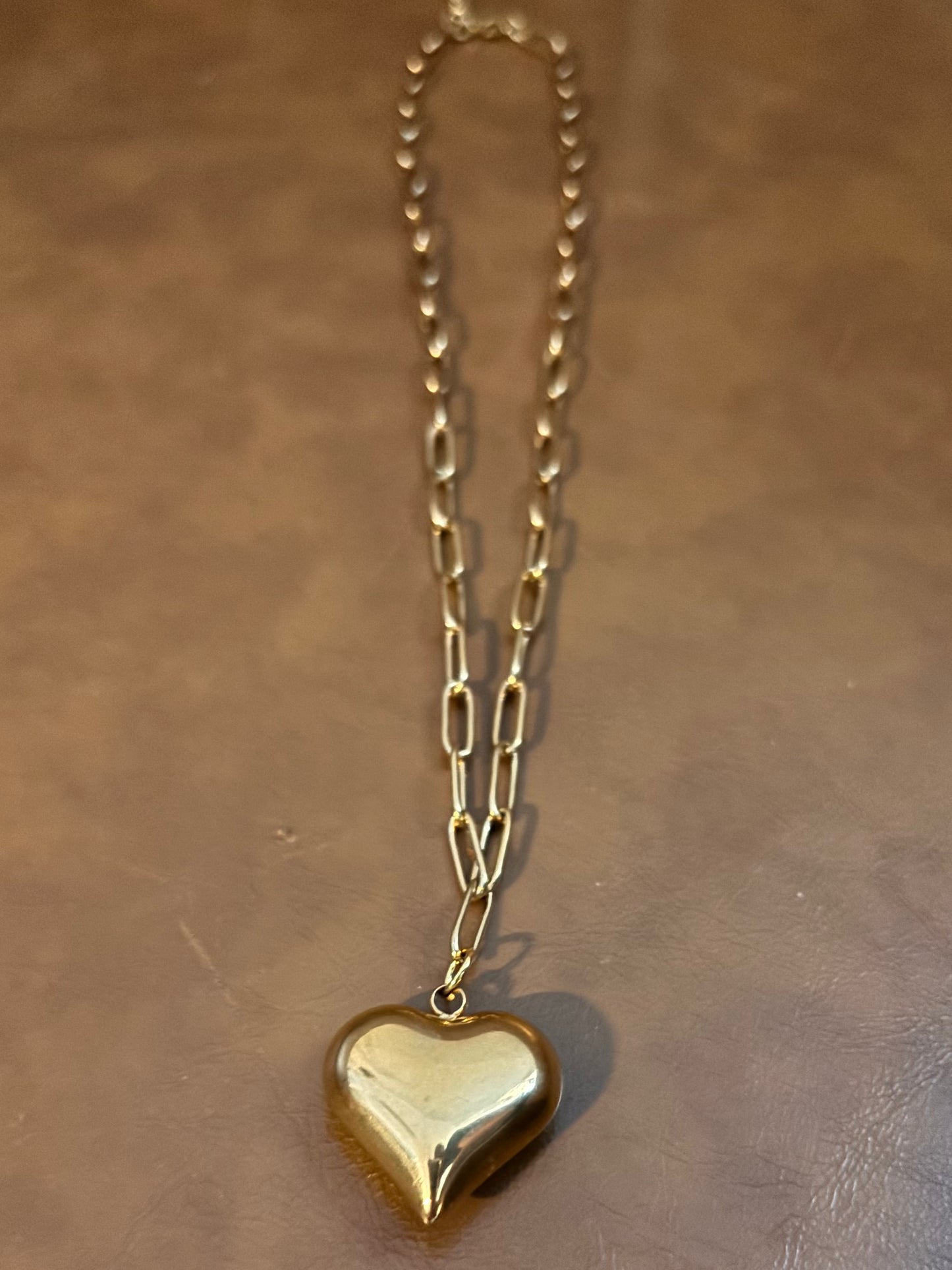 Gold Heart Link Necklace