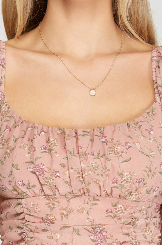 long sleeve floral ruched top