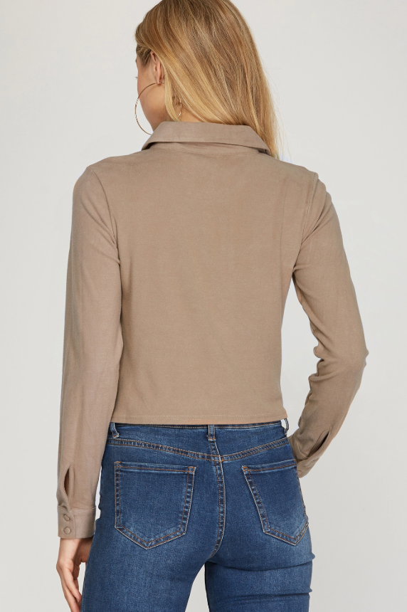 long cuff sleeve button down top