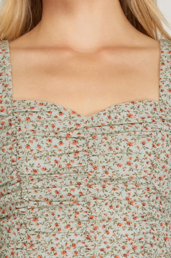 seafoam long sleeve ruched top