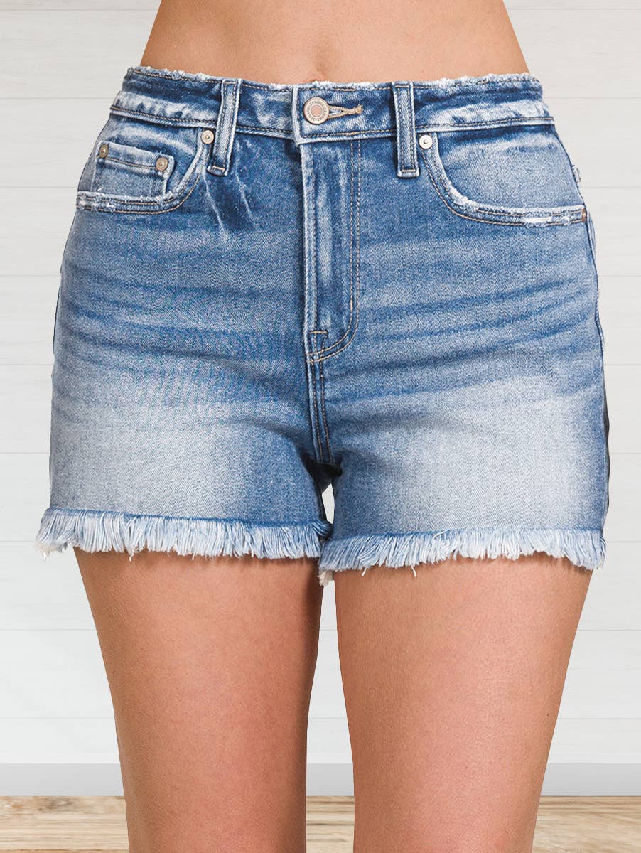 Frayed Hem Denim Shorts