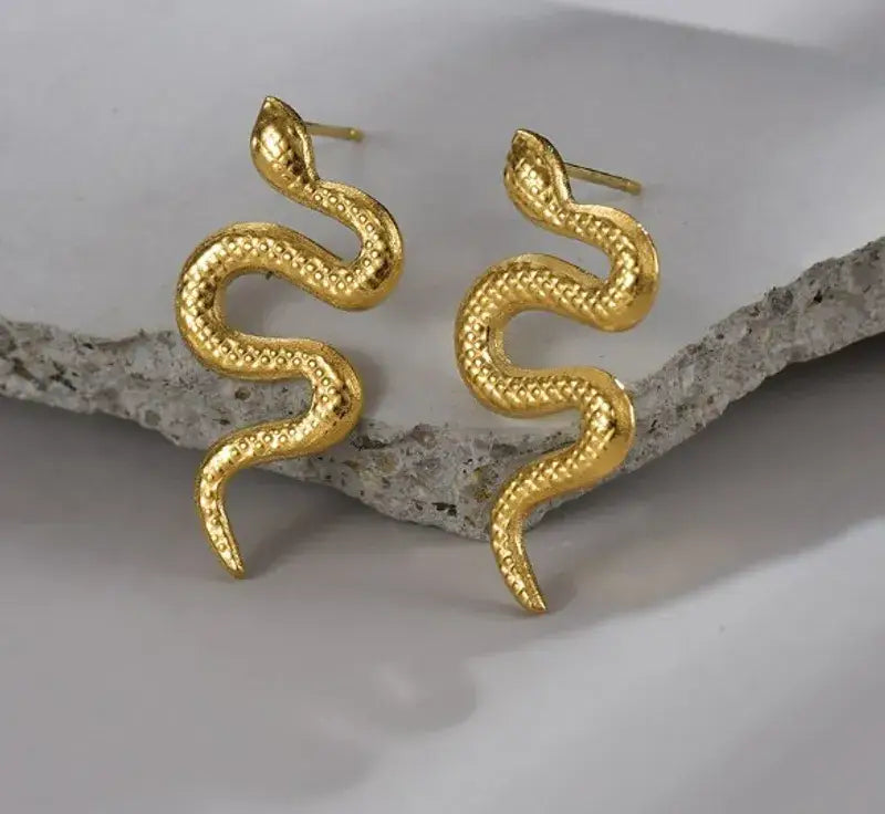 Snake Retro 18K Gold Plated Earrings