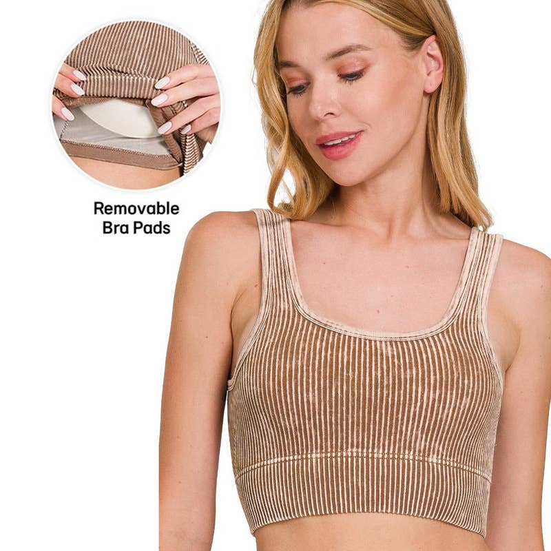 WASHED RIB SQUARE NECK CROP TANK
