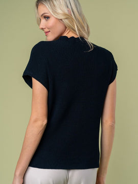 One Pocket Capped Sleeve Sweater