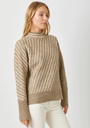 Ashe Latte Striped Dolman Sleeve Sweater