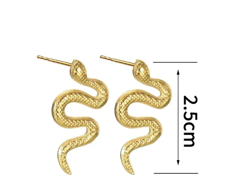 Snake Retro 18K Gold Plated Earrings