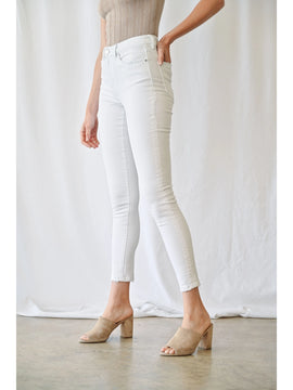 White Straight Ankle Jeans