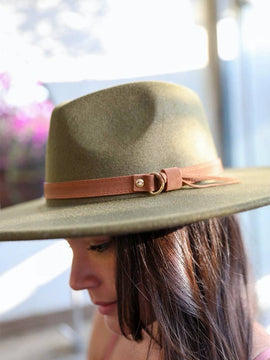 Flat Brim Buckle Hat