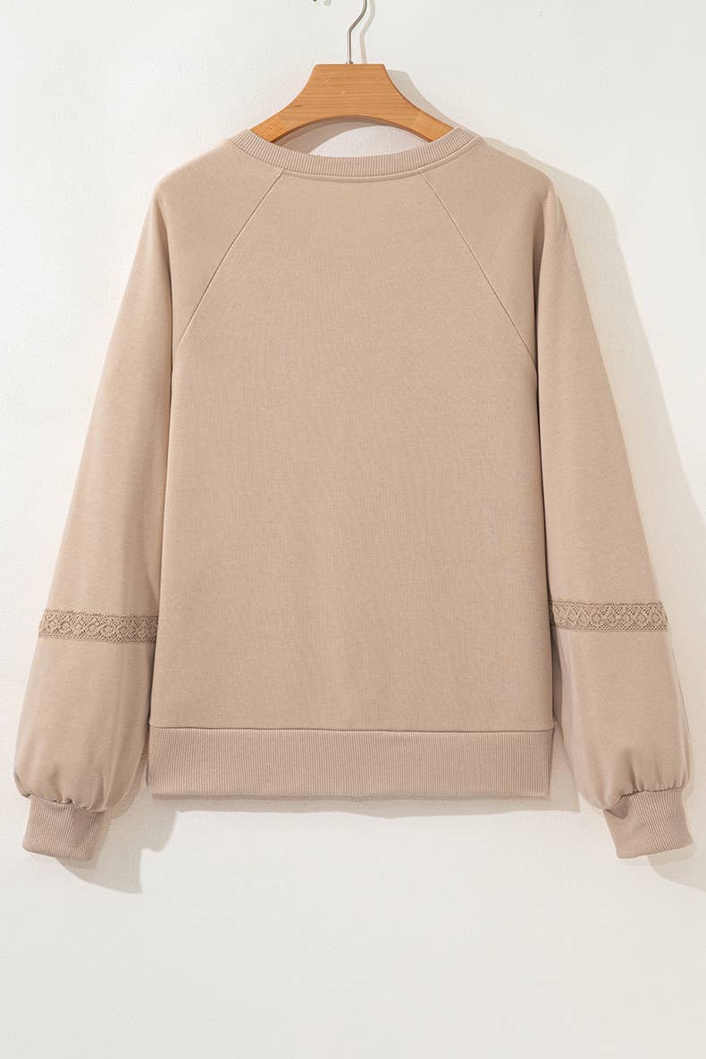 Lace Trim Elevated Sweatshirt