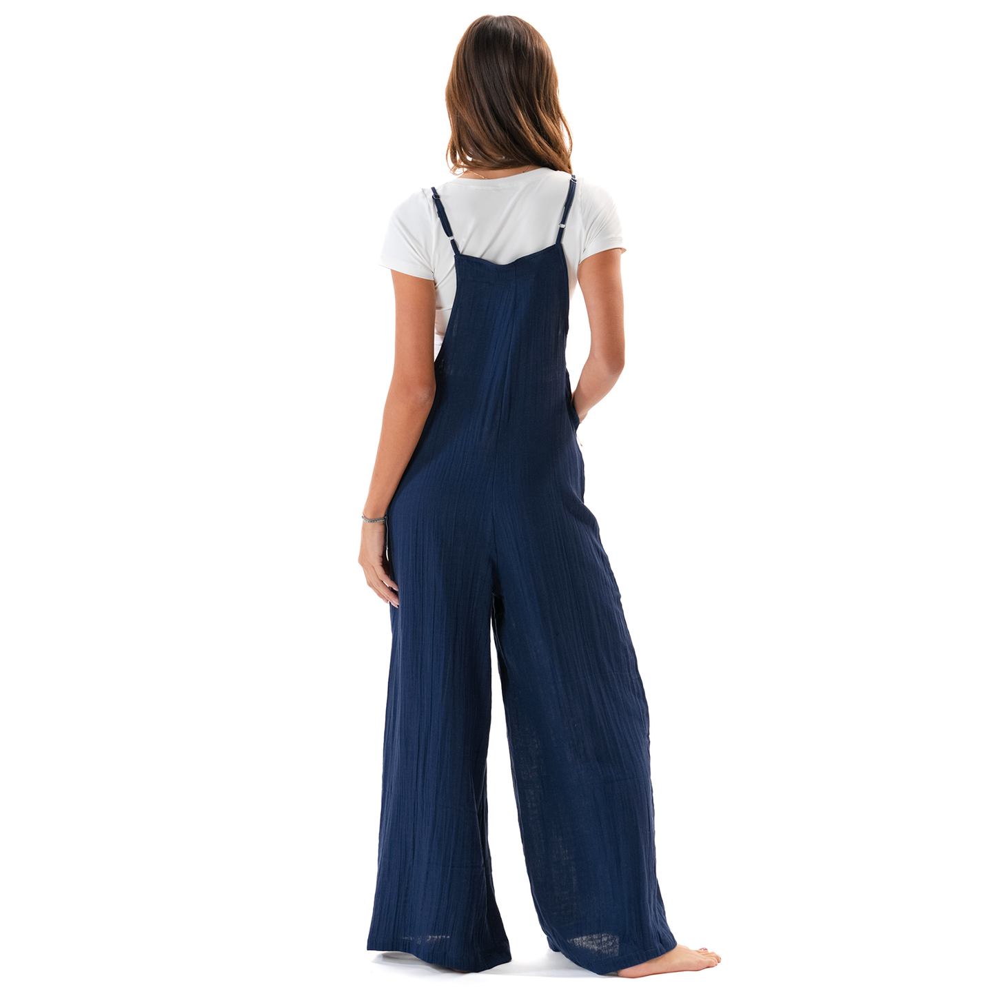Oxford Cotton Nomad Jumpsuit with Adjustable Straps