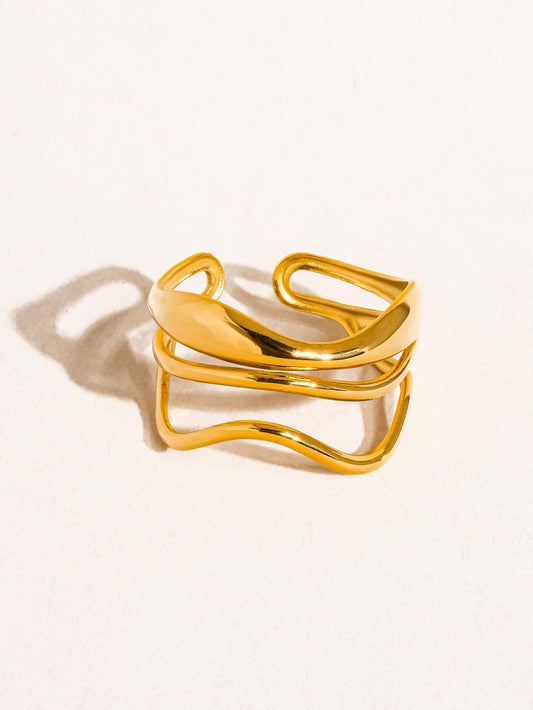 Ozzy 18K Gold Non-Tarnish Abstract Ring