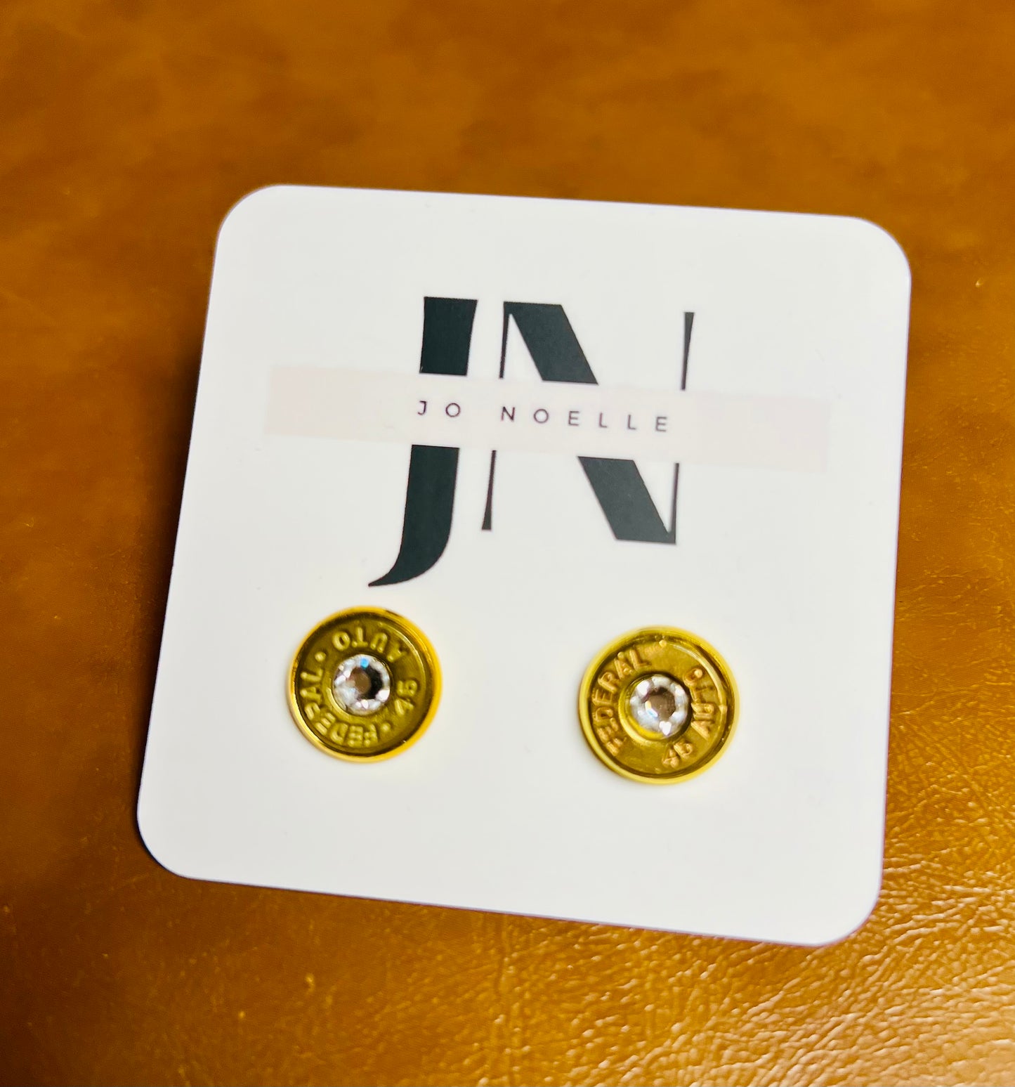 Bullet and CZ Stud Earrings