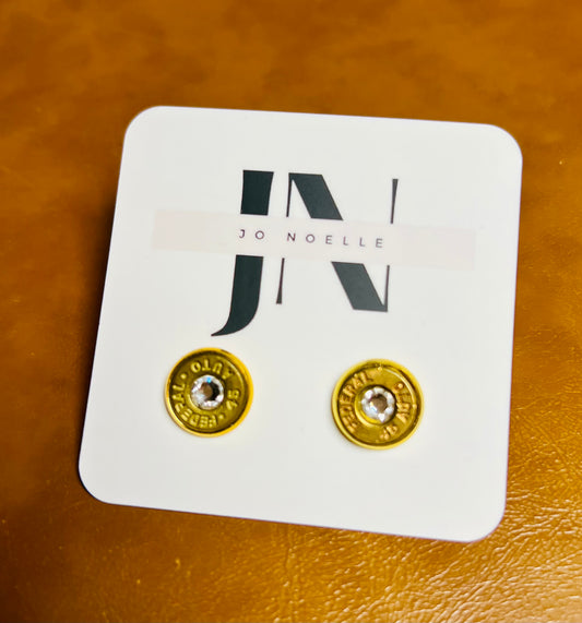 Bullet and CZ Stud Earrings