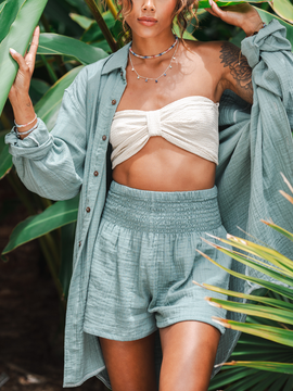 Sage Cotton Shorts