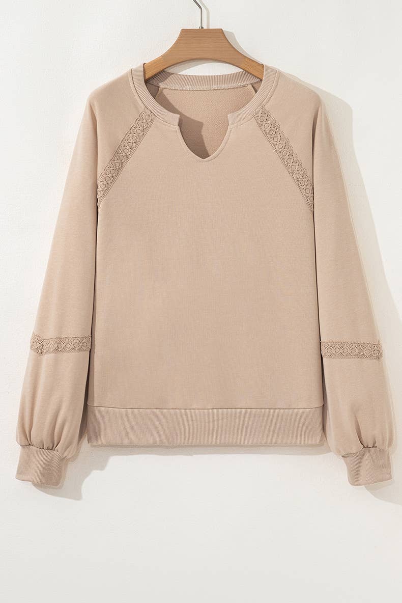 Lace Trim Elevated Sweatshirt