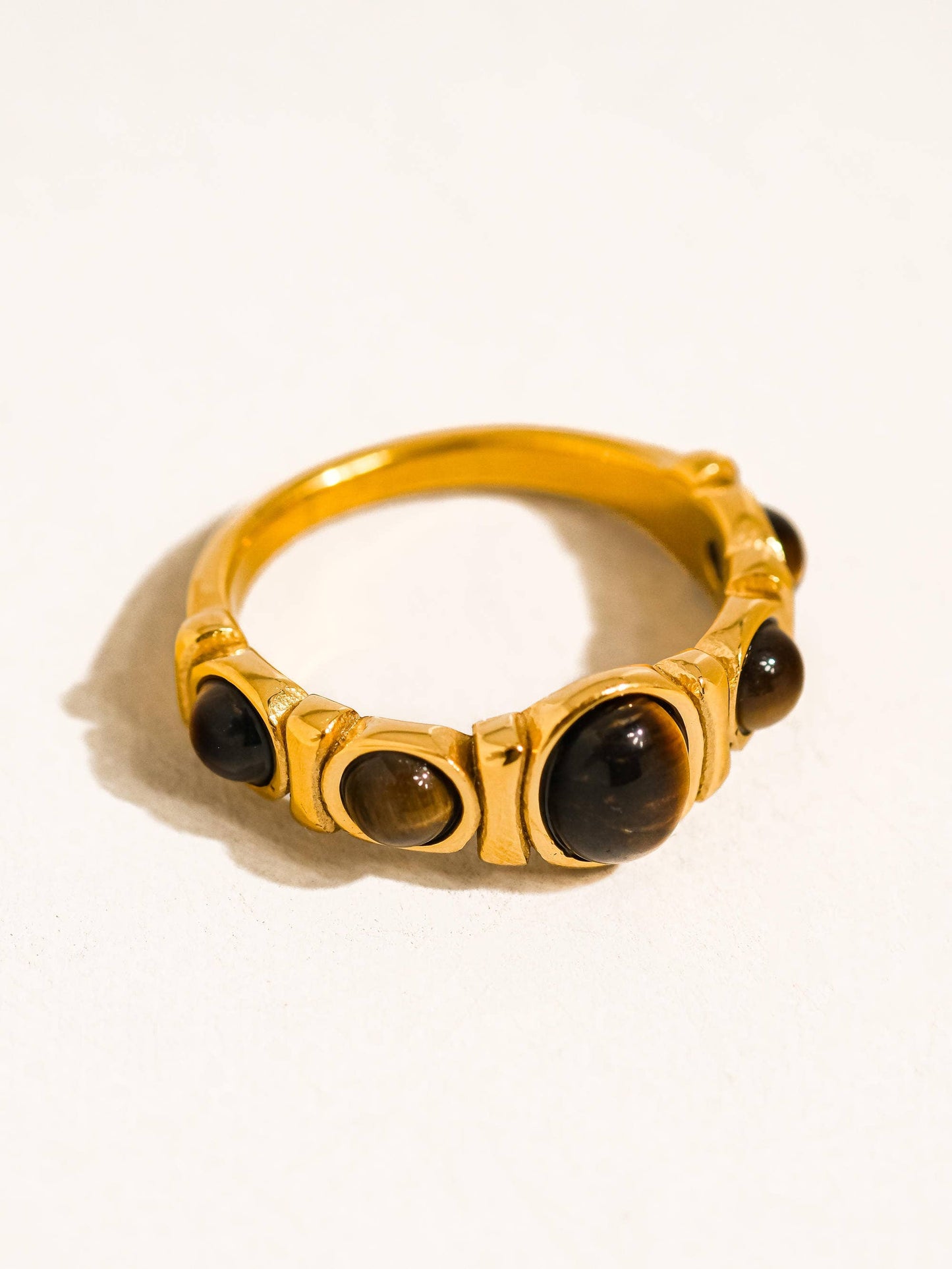 Canso 18K Gold Non-Tarnish Tiger Eye Ring
