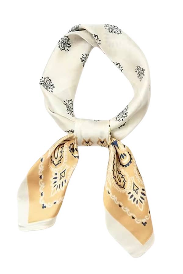 Gold & Cream Satin Scarf