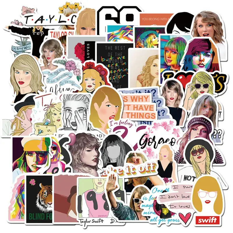 Taylor Swift Assortment of Waterproof Stickers, Decals.