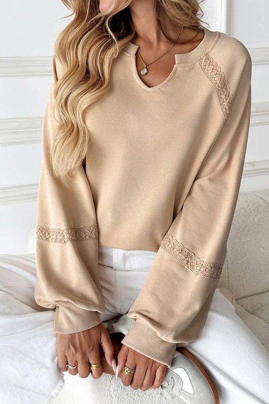 Lace Trim Elevated Sweatshirt