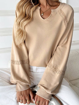 Lace Trim Elevated Sweatshirt