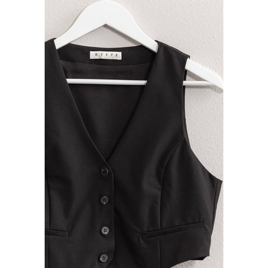 BUTTON-FRONT ADJUSTABLE VEST