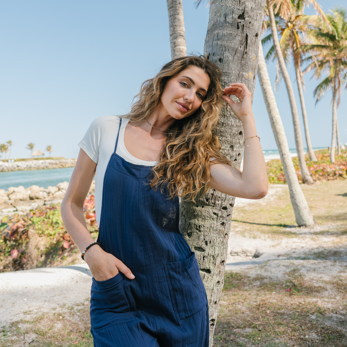 Oxford Cotton Nomad Jumpsuit with Adjustable Straps