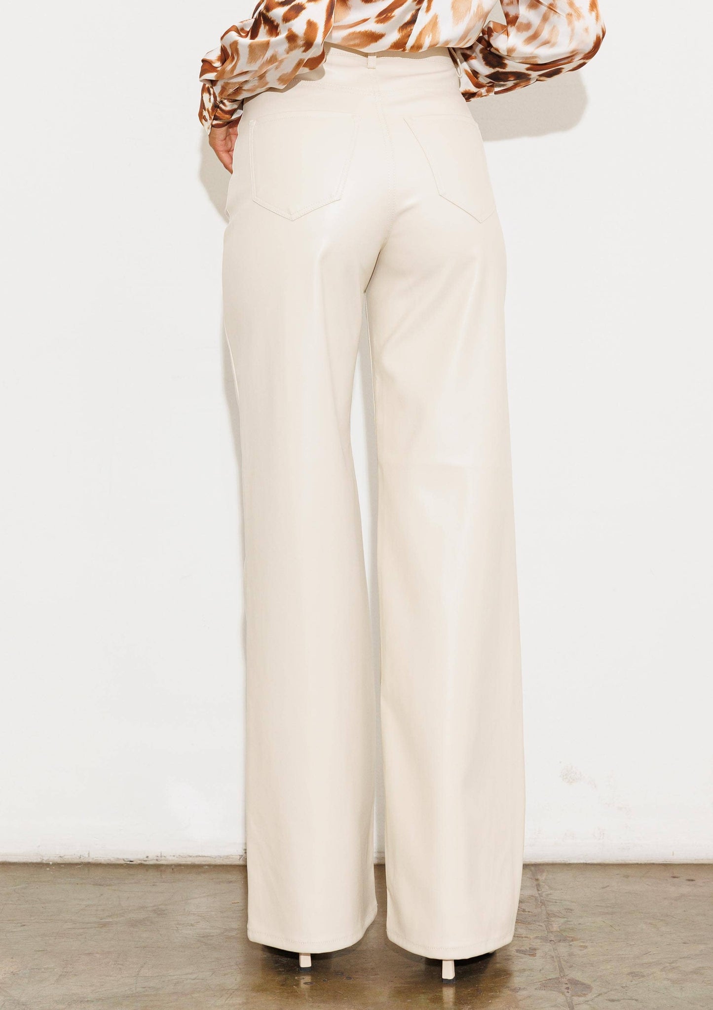 Vegan Black Leather Wide Leg Pants