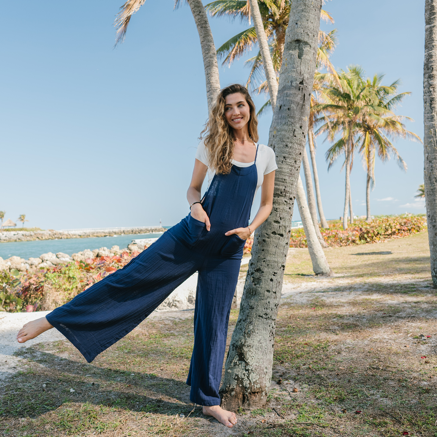 Oxford Cotton Nomad Jumpsuit with Adjustable Straps