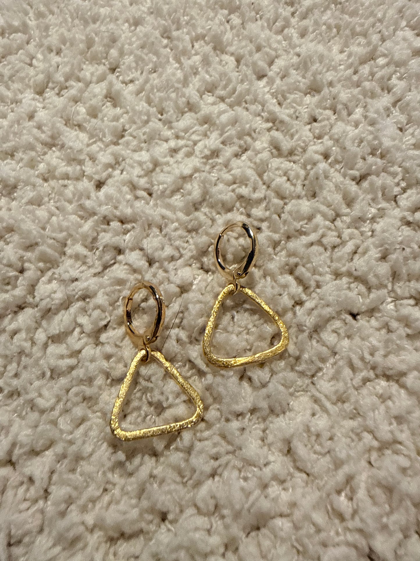 Gold Triangle Earrings