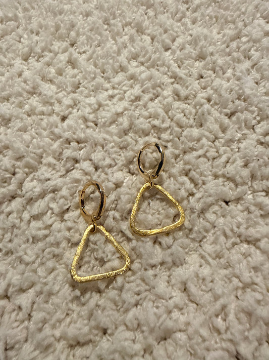 Gold Triangle Earrings