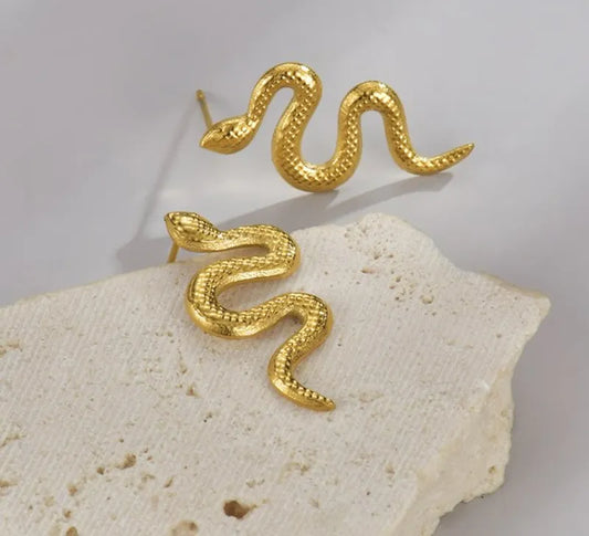 Snake Retro Gold Earrings