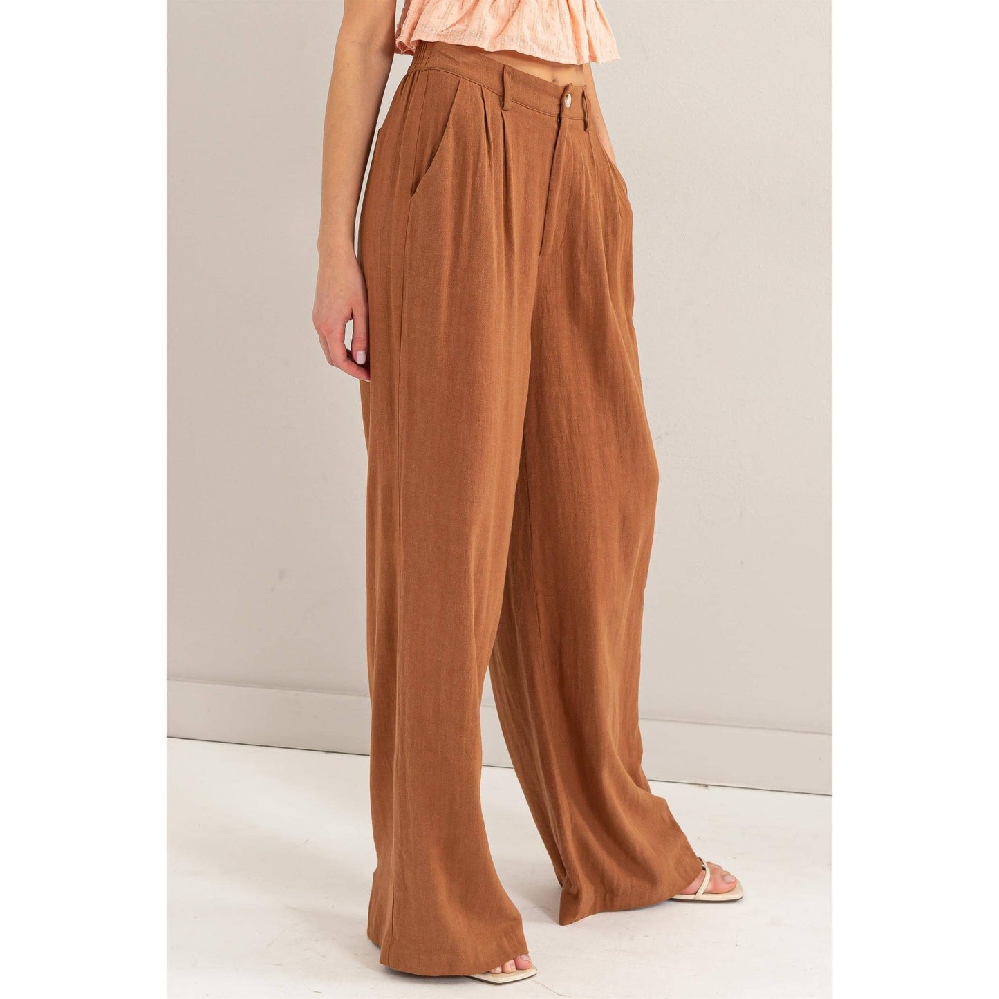 Linen Blend Rust Trousers