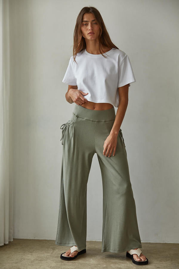 Celina Olive Wide Leg Pants