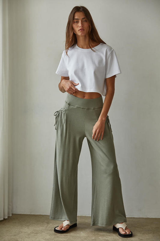 Celina Olive Wide Leg Pants