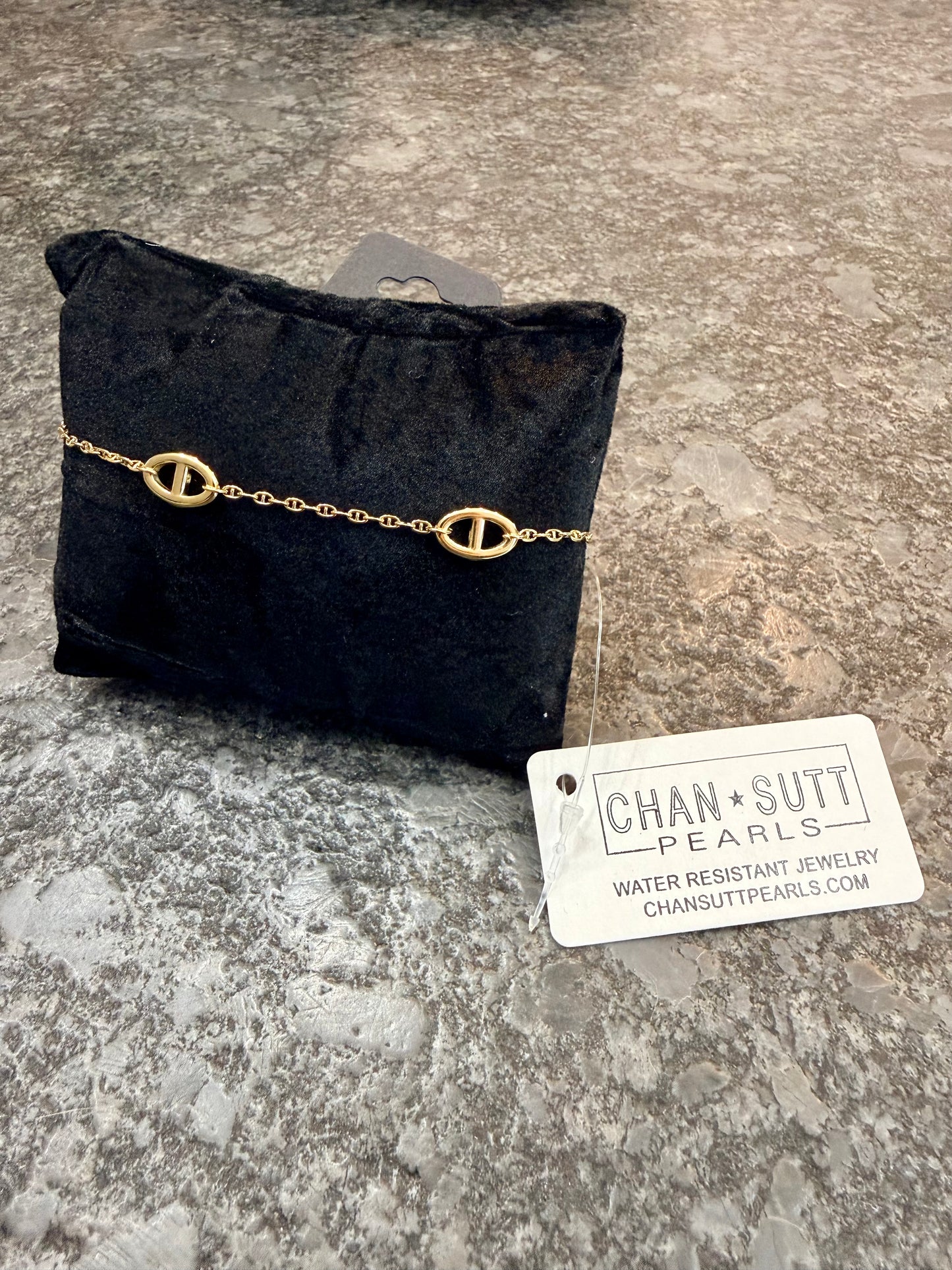 Chan Sutt Pearls Gold Link Anklet