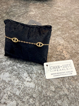 Chan Sutt Pearls Gold Link Anklet