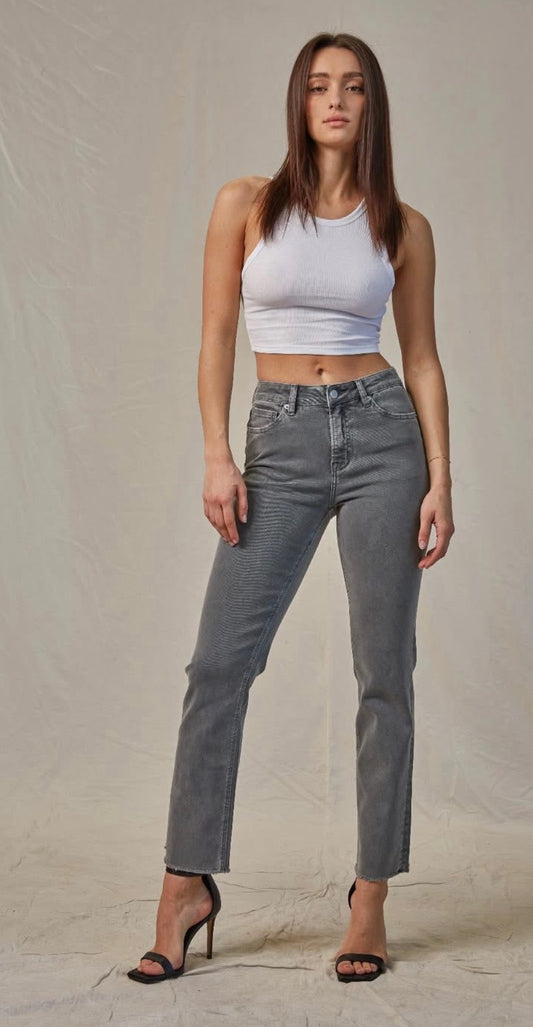Mica Vintage Gray Straight Leg Jeans
