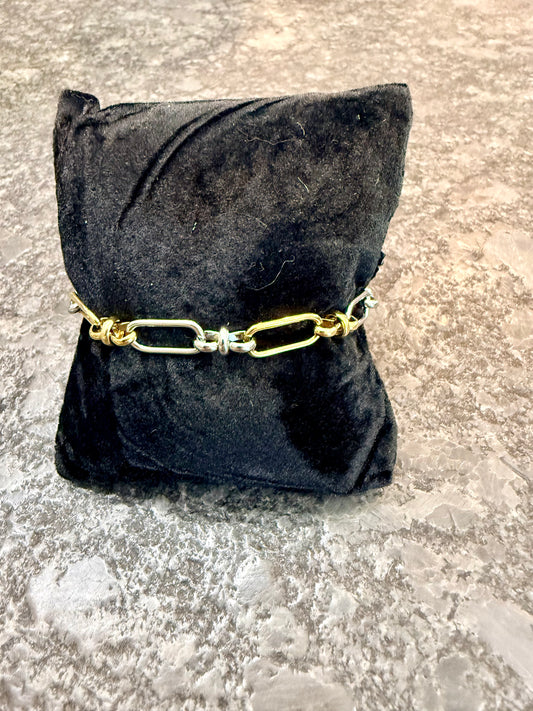 Gold & Silver large link bracelet