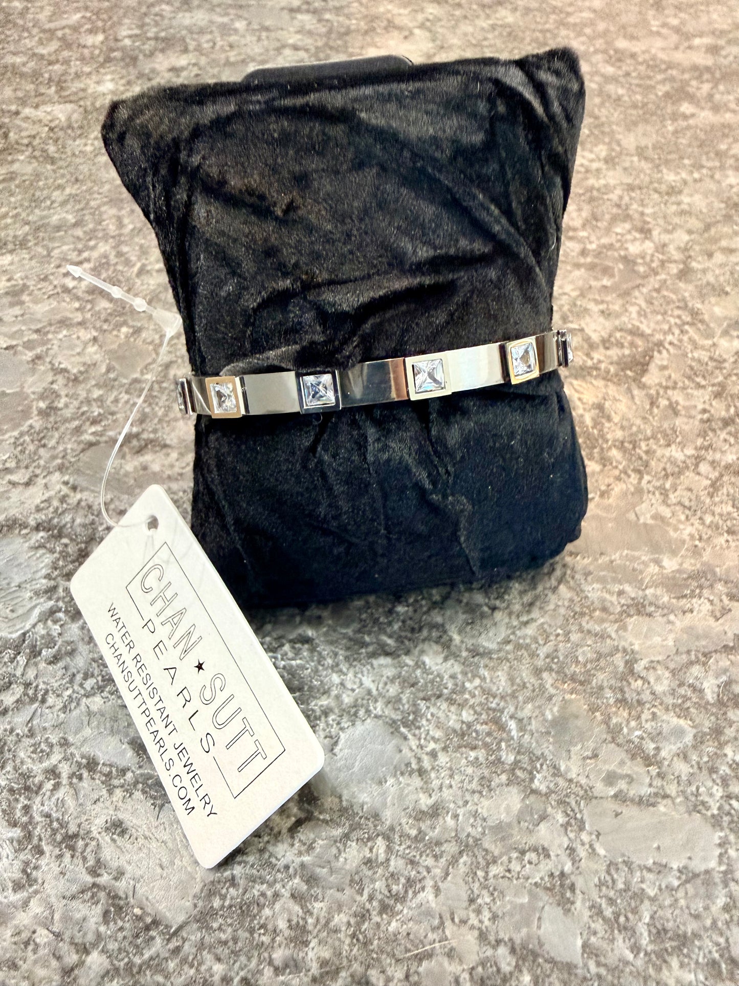 Chan Sutt Pearls Silver & CZ Bangle