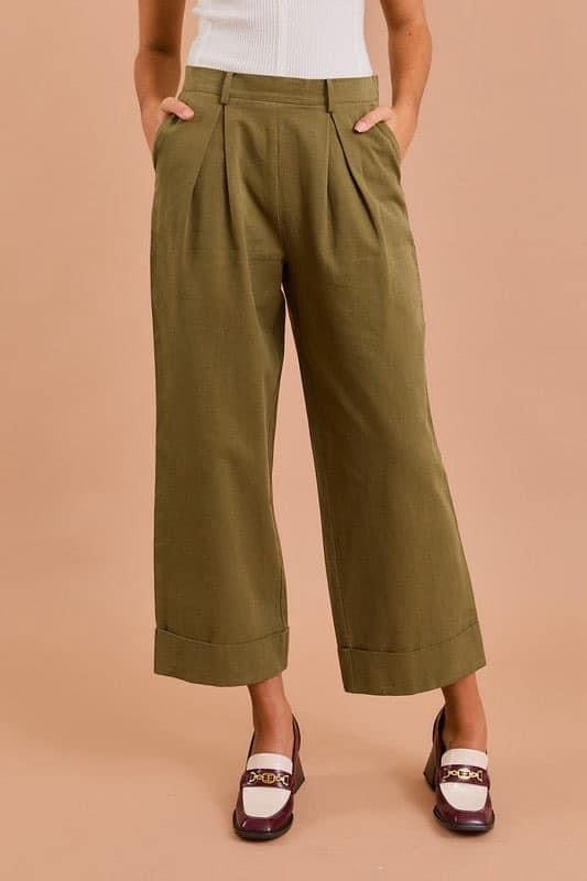 Cropped Twill Pants