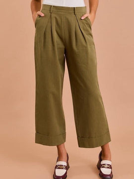 Cropped Twill Pants