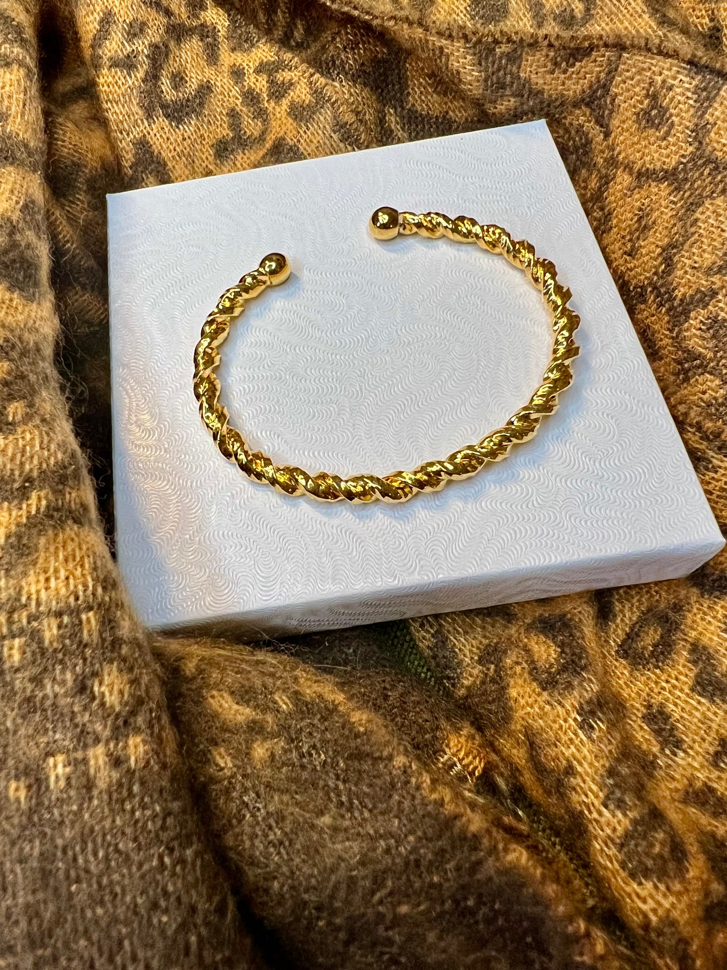 Gold Spiral Bangle